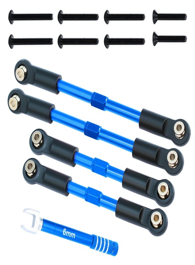 POLANTA Aluminum Front & Rear Pull Rod Linkage Upgraded Set for Arrma 1/10 Gorgon Vorteks Fury Quake 2WD RC Truck,Replace#ARA330753(Blue) - Image 1
